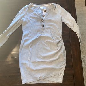 BAE the Label Gray Button Maternity and Nursing dress. Size Medium.